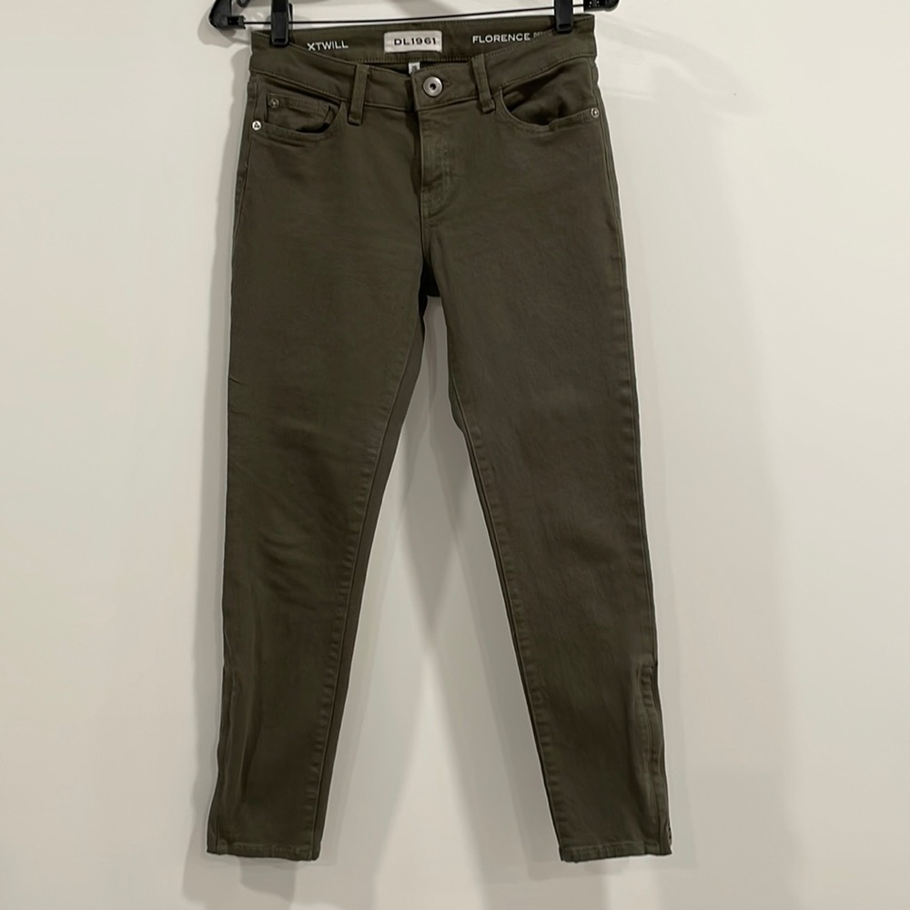 DL1961 Florence instasculpt cropped denim in army green
